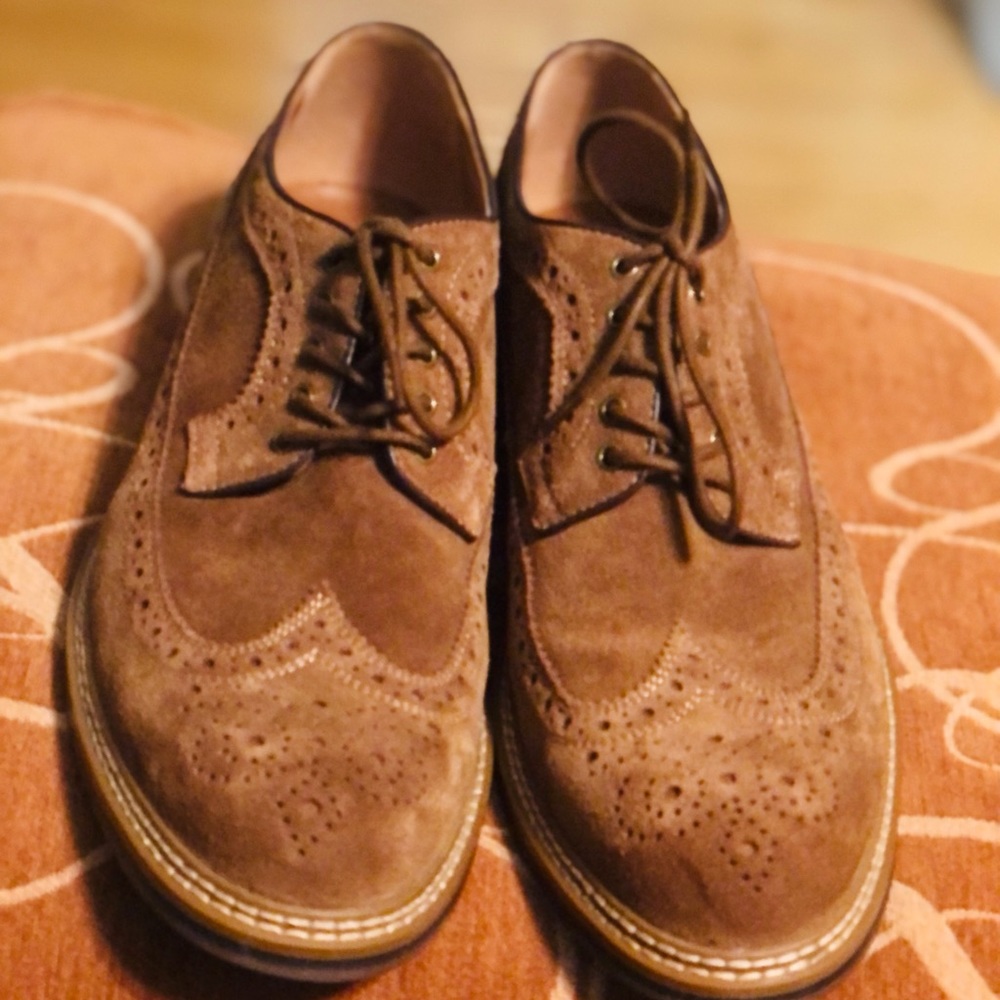NORDSTROM Suede Leather Wingtip Derby Shoes